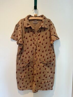 Bobo Choses Tan Romper with Apple Print